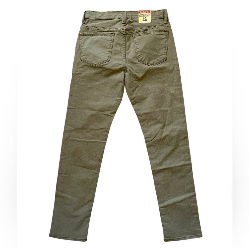 DEVIL-DOG MEN’S KHAKI SLIM STRAIGHT JEANS SZ 32x32- NWT - Picture 5 of 8
